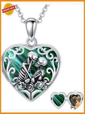 925 Sterling Silver Heart Locket Necklace for Ashes Photo Keepsake